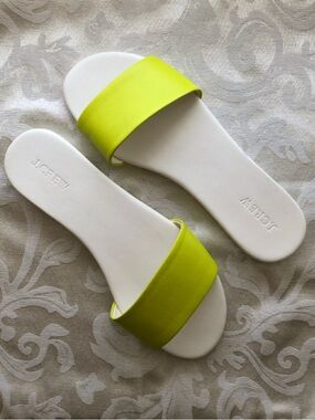 NWOT J. Crew Abbot Slide Sandals Green & White Size 9
